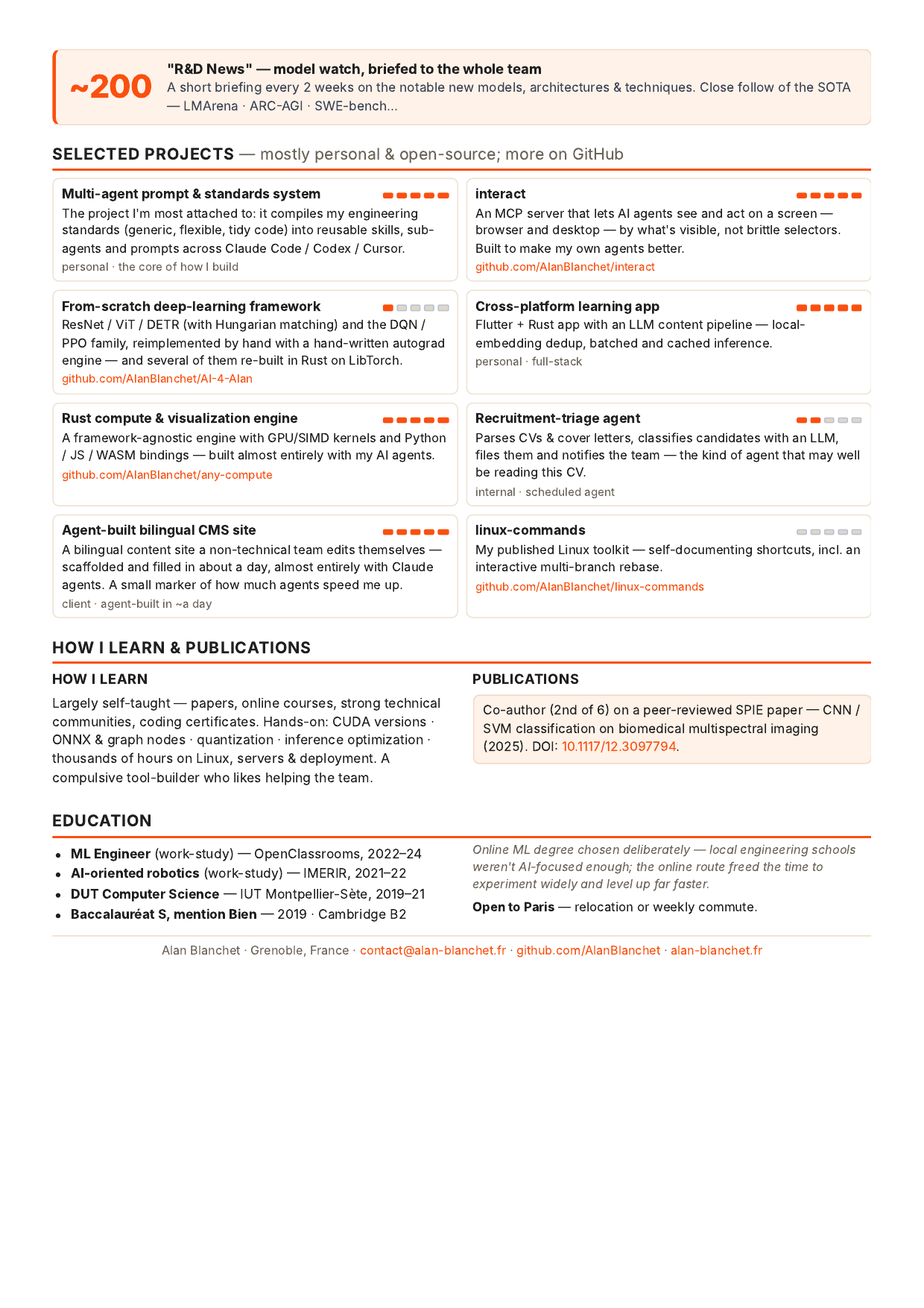 Alan Blanchet — CV page 3